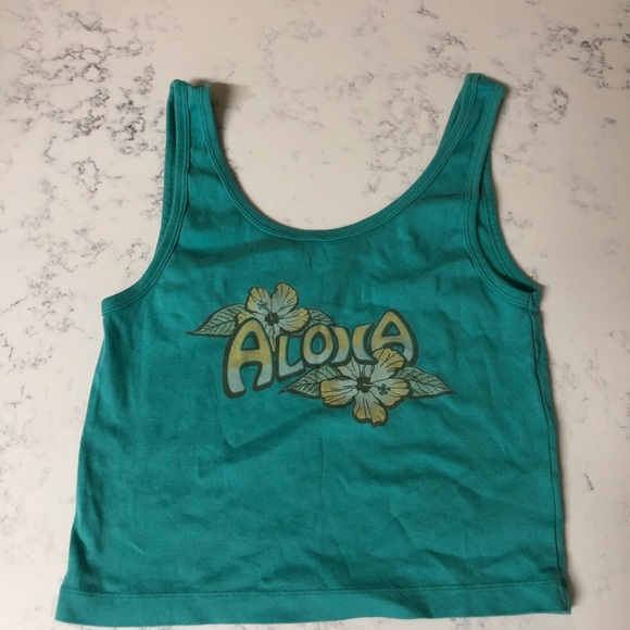Hurley Tops - Hurley Turquoise Aloha Graphic Tank Top Size Medium